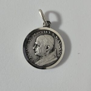 Vintage Pope Paul VI & Saint Christopher Nuns Vatican Pilgrimage Medal Pendant